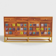 Penthris Sheesham Wood Cabinet and Sideboard (Honey Finish)