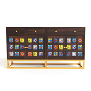 Penthris Sheesham Wood Cabinet and Sideboard (Walnut Finish)