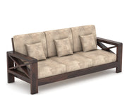 X-Sofa 5 Seater Solid Wood Sofa (Walnut Finish)
