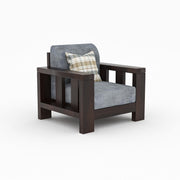 Outer 5 Seater Solid Wood Sofa (Walnut Finish)