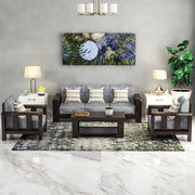 Outer 5 Seater Solid Wood Sofa (Walnut Finish)