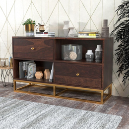 Sythorin Sheesham Wood Cabinet and Sideboard (Walnut Finish)