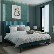 Lort Upholstered Queen Size Bed Without Storage (Bottle Green)