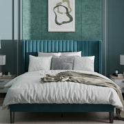 Lort Upholstered Queen Size Bed Without Storage (Bottle Green)