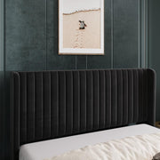 Lort Upholstered Queen Size Bed Without Storage (Black)