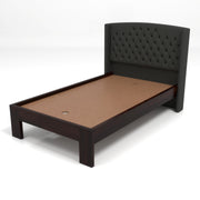 Jilvueen Sheesham Wood Single Size Bed Without Storage (Walnut Finish)