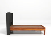 Jilvueen Sheesham Wood Single Size Bed Without Storage (Honey Finish)