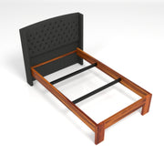 Jilvueen Sheesham Wood Single Size Bed Without Storage (Honey Finish)