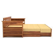 Aryavex Sheesham Wood 3 Seater Sofa Bed With Storage (Honey Finish)