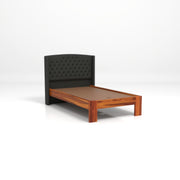 Jilvueen Sheesham Wood Single Size Bed Without Storage (Honey Finish)