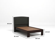Jilvueen Sheesham Wood Single Size Bed Without Storage (Walnut Finish)