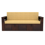 Aryavex Sheesham Wood 3 Seater Sofa Bed With Storage (Walnut Finish)