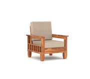 Fenwick 1 Seater Solid Wood Sofa (Honey Finish)