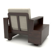 Jorvian Mossy 6 Seater Solid Wood Sofa (Walnut Finish)