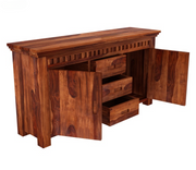 Joventhis Sheesham Wood Cabinet and Sideboard (Honey Finish)