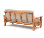 Fenwick 3+3 Seater Solid Wood Sofa (Honey Finish)