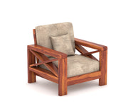 X-Sofa 6 Seater Solid Wood Sofa (Honey Finish)