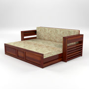 Devyash Sheesham Wood 3 Seater Sofa Bed With Storage (Honey Finish)