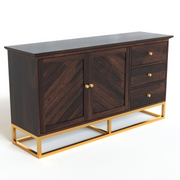 Raltharin Sheesham Wood Cabinet and Sideboard (Walnut Finish)