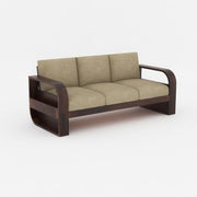 Curve 5 Seater Solid Wood Sofa (Walnut Finish)