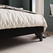 Lort Upholstered Queen Size Bed Without Storage (Black)
