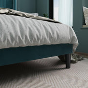 Lort Upholstered Queen Size Bed Without Storage (Bottle Green)