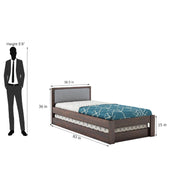 Wyndor Sheesham Wood Trundle Bed (Walnut Finish)