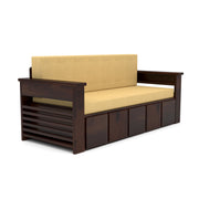 Aryavex Sheesham Wood 3 Seater Sofa Bed With Storage (Walnut Finish)