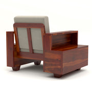 Jorvian Mossy 5 Seater Solid Wood Sofa (Honey Finish)