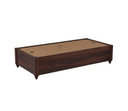 Velthanis Sheesham Wood Storage Divan with Mattress (Walnut Finish)