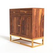 Thorlentis Sheesham Wood Cabinet and Sideboard (Honey Finish)