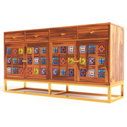 Penthris Sheesham Wood Cabinet and Sideboard (Honey Finish)
