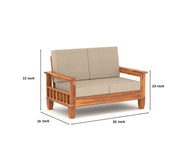 Fenwick 2 Seater Solid Wood Sofa (Honey Finish)
