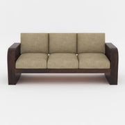 Curve 5 Seater Solid Wood Sofa (Walnut Finish)