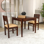 Selvian Sheesham Wood Dining Set 2 Seater (Walnut Finish)