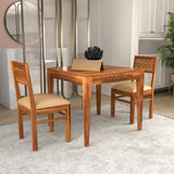 Selvian Sheesham Wood Dining Set 2 Seater (Honey Finish)