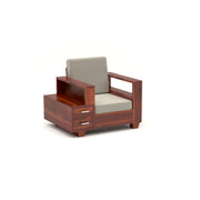 Jorvian Mossy 5 Seater Solid Wood Sofa (Honey Finish)