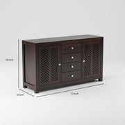 Uxenthor Sheesham Wood Cabinet and Sideboard (Walnut Finish)