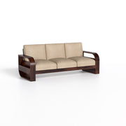 Curve 3 Seater Solid Wood Sofa (Walnut Finish)