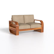 Curve 7 Seater Solid Wood Sofa (Honey Finish)