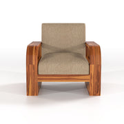 Curve 5 Seater Solid Wood Sofa (Honey Finish)