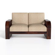 Curve 7 Seater Solid Wood Sofa (Walnut Finish)