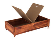 Velthanis Sheesham Wood Storage Divan with Mattress (Honey Finish)