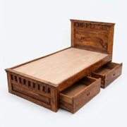 Armania Sheesham Wood 2 Drawer Single Bed (Natural Finish)