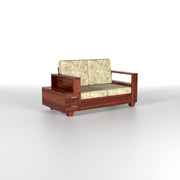 Jorvian Suede 6 Seater Solid Wood Sofa (Honey Finish)