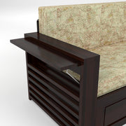 Devyash Sheesham Wood 3 Seater Sofa Bed With Storage (Walnut Finish)