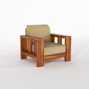 Outer 6 Seater Solid Wood Sofa (Honey Finish)