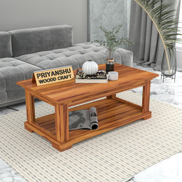 Jethrian Sheesham Wood Center Table (Honey Finish)