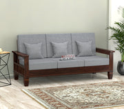 Fenwick 3 Seater Solid Wood Sofa (Walnut Finish)