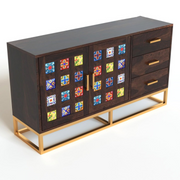 Quentovir Sheesham Wood Cabinet and Sideboard (Walnut Finish)